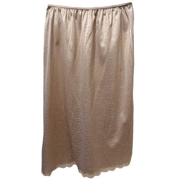 Vintage Givenchy Underdressings Skirt Slip Signature Print Lace Slit Flawless - Picture 2 of 14